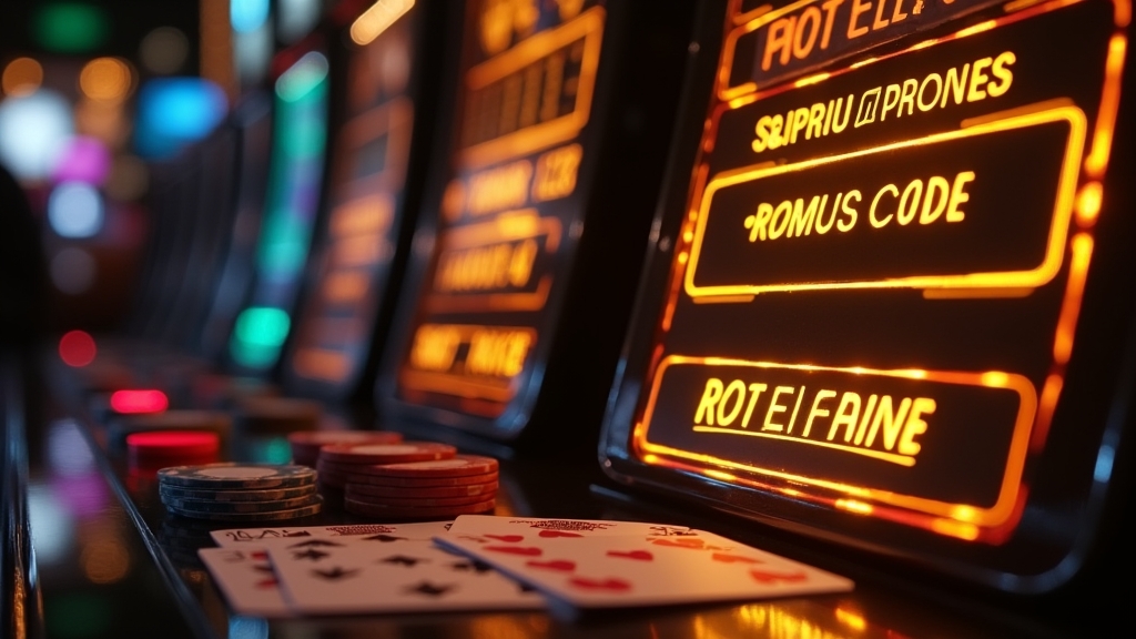Formulário de cadastro com campo de código promocional ao lado de uma slot machine