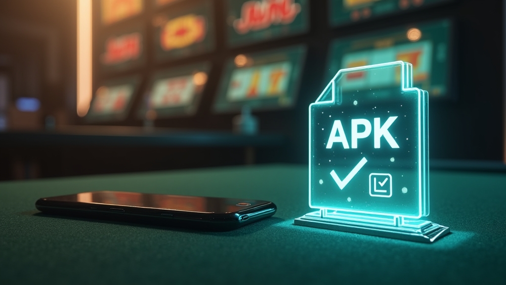 Telemóvel Android com ficheiro APK e checklist de compatibilidade