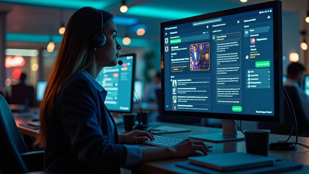Atendente analisando saque pendente em um cassino online